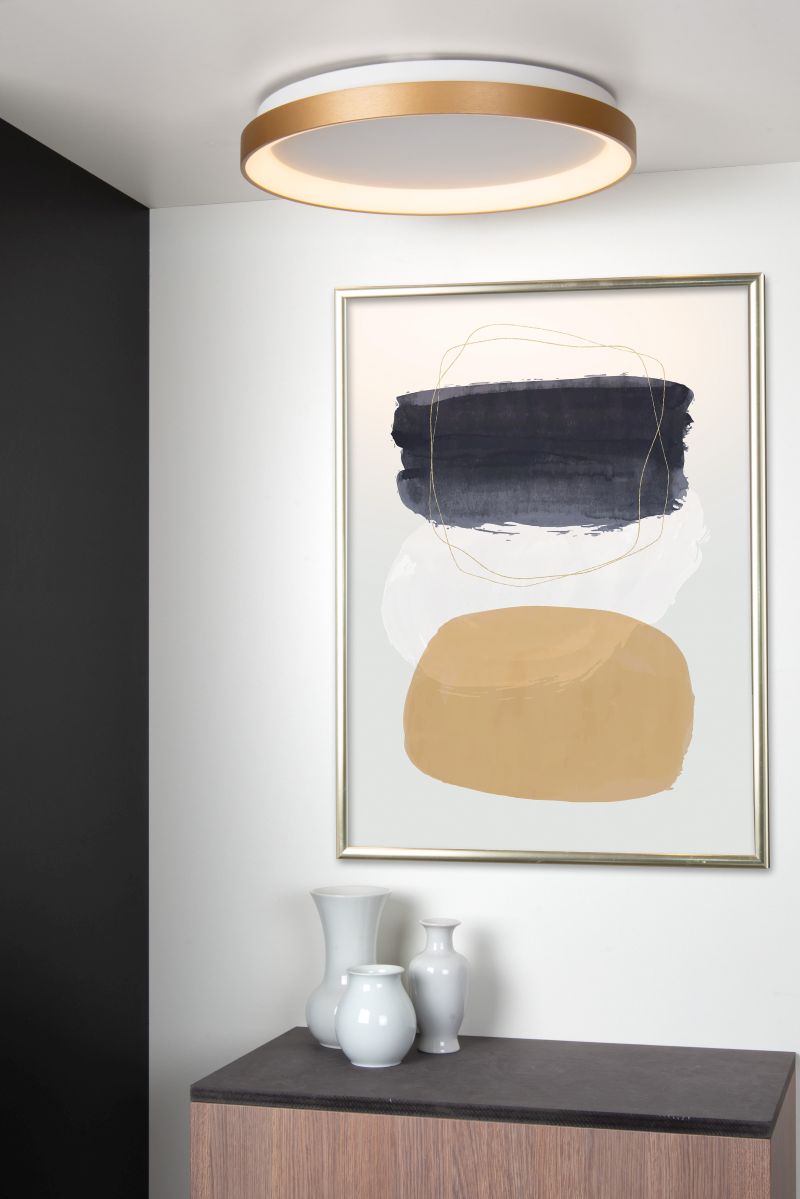 Lucide VIDAL - Zapustené stropné svietidlo - Ø 48 cm - LED Rozm. - 1x38W 2700K - Matt Gold / Mosadz